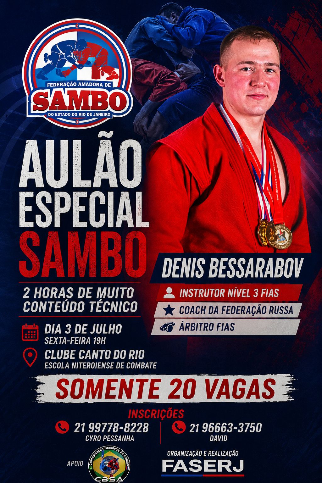 Inscrições Abertas: Aulão Especial Sambo FASERJ